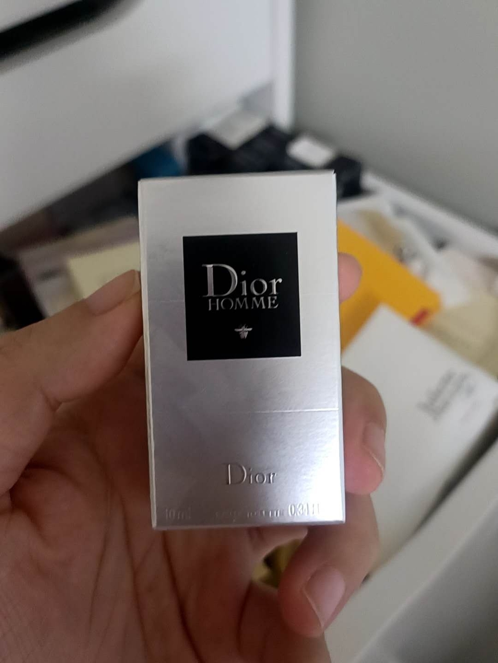 Dior Homme Metallic Silver Box with Black Logo